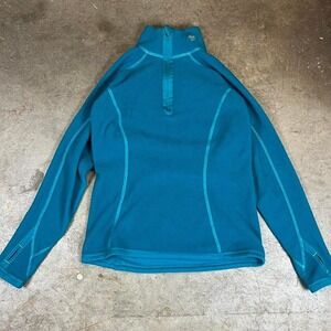 Reversible blue 1/4 zip mountain hardwear fleece jacket